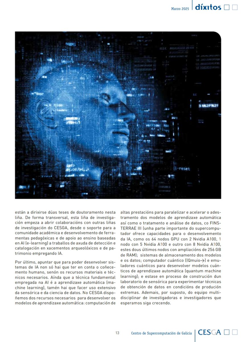 CESGA_'s tweet image. 🤖💡 En el #CESGA aplicamos #IA y ciencia de datos de la #Industria40 junto a empresas como #FINSA y grupos como #COGRADE de la #USC.

Innovación para la sostenibilidad, la seguridad y la eficiencia energética.

📖 Más en la revista #Díxitos.

#Supercomputación #DataScience