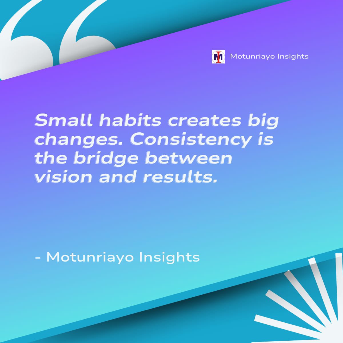 Motun_Insights's tweet photo. Big results don’t come overnight. It’s the small, consistent and intentional steps you take daily that shape your future.

At Motunriayo Insights, we believe growth starts with the habits you choose today. https://t.co/Bjg9ivQCoc