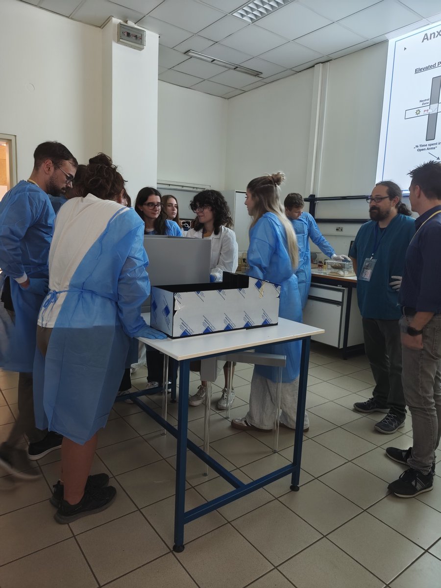 MitoStress's tweet photo. Last week, our lab held a workshop on in vivo animal experimentation, during the 'The Limbic Stuctures Of The Brain: From Bench To Bedside' Summer School 🧠
Participants got acquainted with concepts of #behavior, #phenotyping &amp; animal handling 🐭
🧑‍🔬 Instructor: Markus Nussbaumer https://t.co/6NrmRbORF2