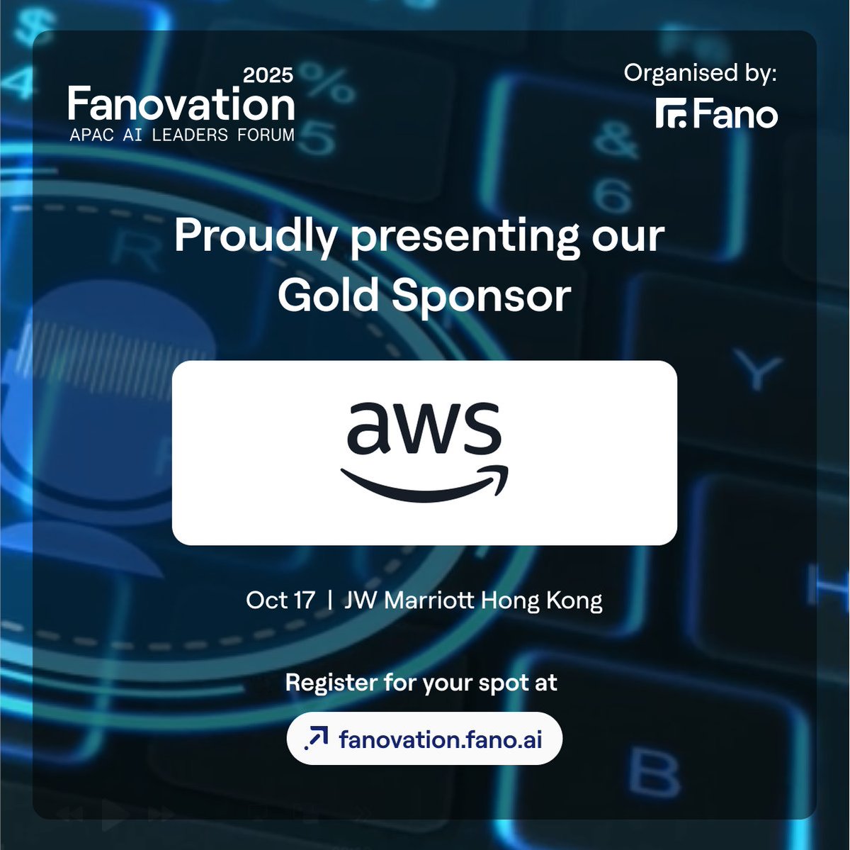 Welcoming Amazon Web Services (AWS) as a Gold Sponsor! 🏆 As the world’s leading cloud platform, AWS is accelerating how organizations harness the power of agentic AI, machine learning, and scalable infrastructure to drive enterprise transformation.
 #Fanovation2025 #AWS #VoiceAI