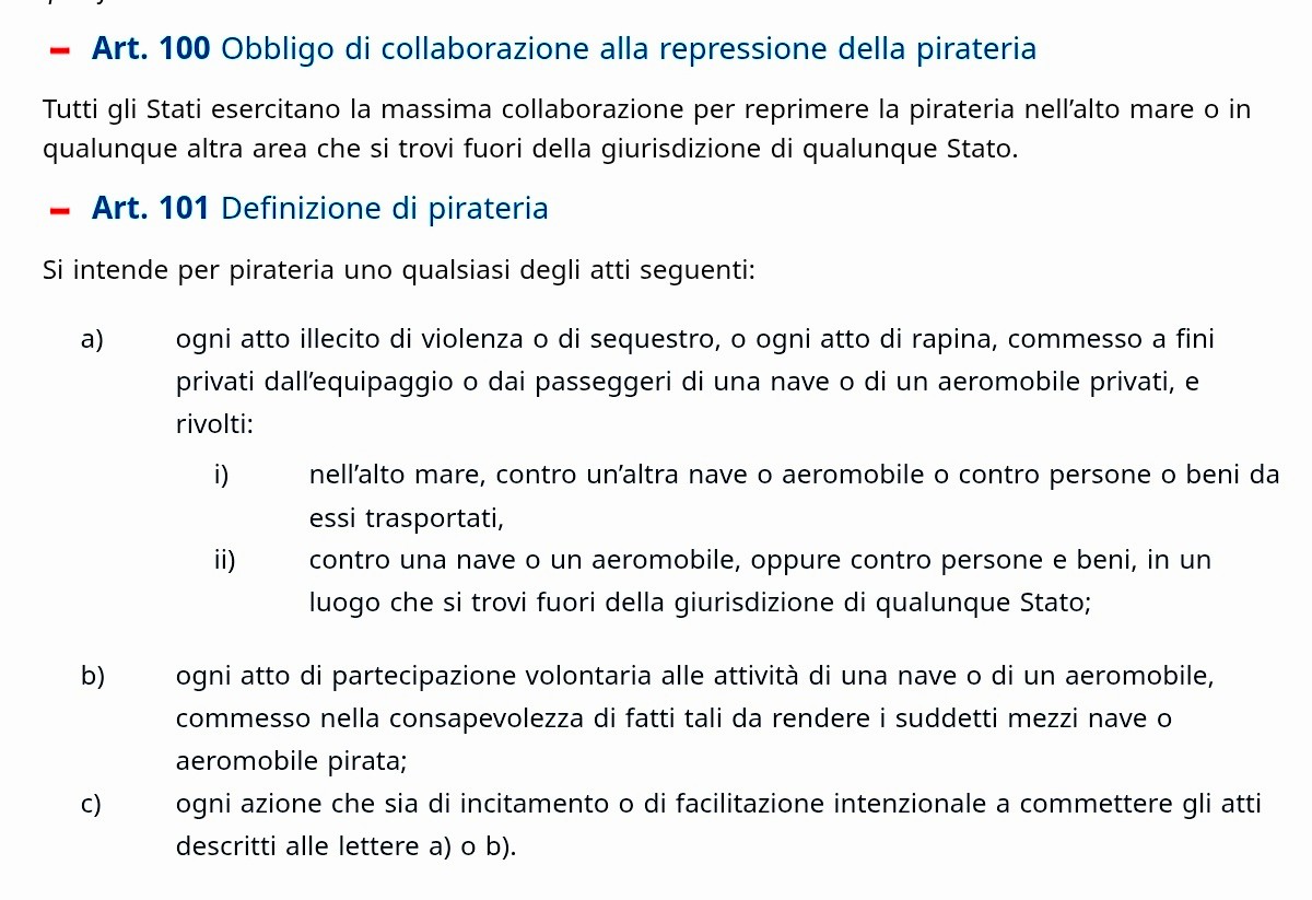 ExtraLabel's tweet photo. @siriomerenda @Maumol
Alto mare = Acque internazionali.
Israele ha compiuto un atto di pirateria e l'Italia vigliacca glielo ha permesso senza batter ciglio.
Studiati il diritto marittimo #UCLOS https://t.co/Gg5dS3Kjur