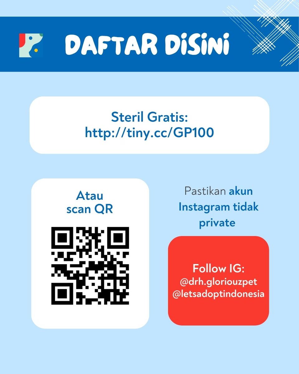Steril Gratis untuk 100 kucing jantan!
Daftar ke tiny.cc/GP100

Lokasi klinik: Gloriouz Pet, Cempaka Putih, Jakpus.

1 orang bisa bawa 5 kucing.

Cuss buruan, selama bulan Oktober saja yaaaa!