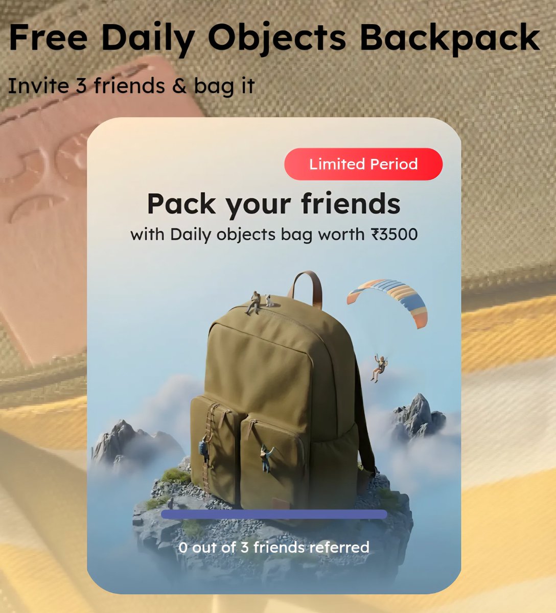 🚨 Scapia Referral Offer 🚨

Apply via my referral link &amp; stand a chance to win 🎁
🎧 Apple AirPods Pro 3 (₹25,900)
🎒 Daily Objects Backpack (₹3,500)

👉 Total 7 referrals available
👉 2 lucky winners will get these gifts!

Don’t miss it! ⏳

#Scapia #Giveaway #referral