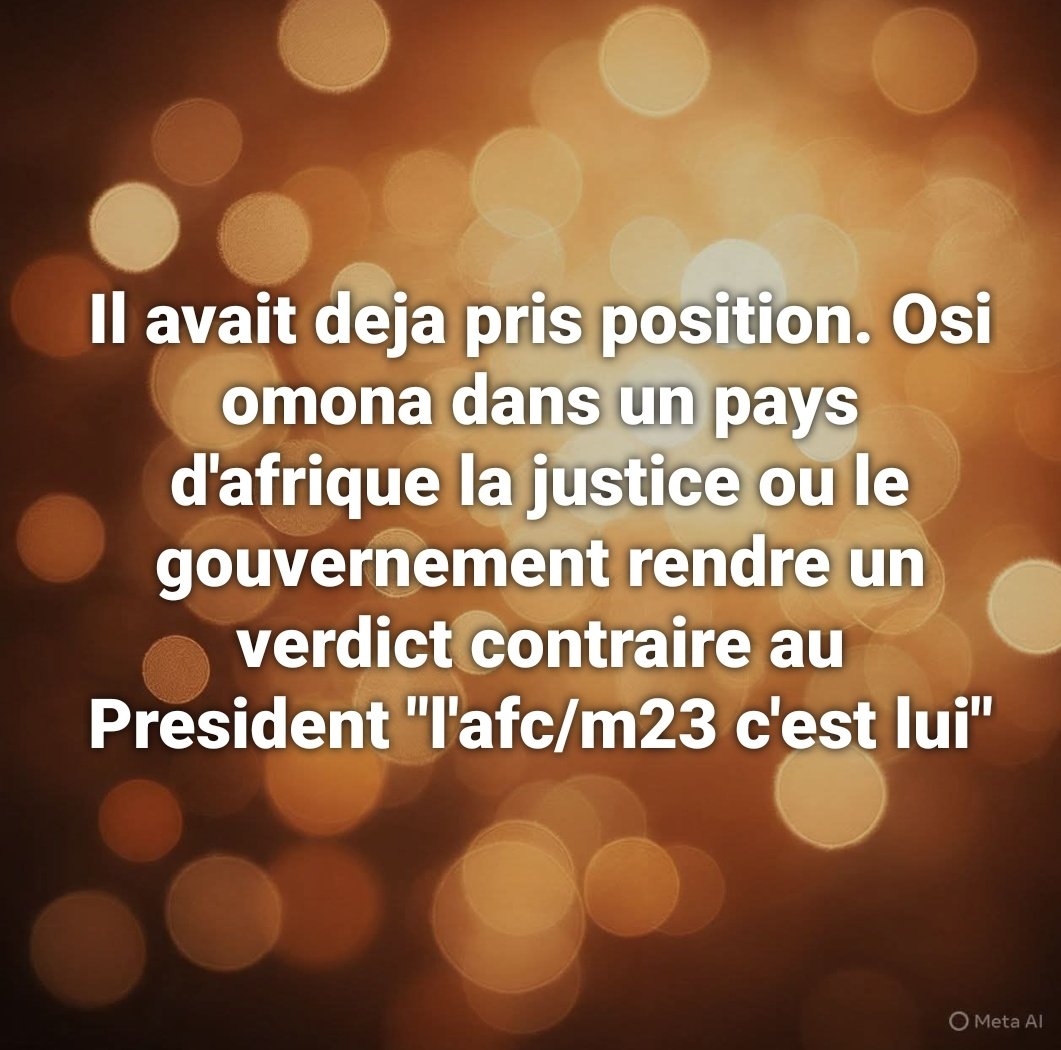 Il avait deja pris position. Osi omona dans un pays d'Afrique la justice ou le gouvernement rendre un verdict contraire au President "l'afc/m23 c'est lui jkk" dixit felix tshisekedi