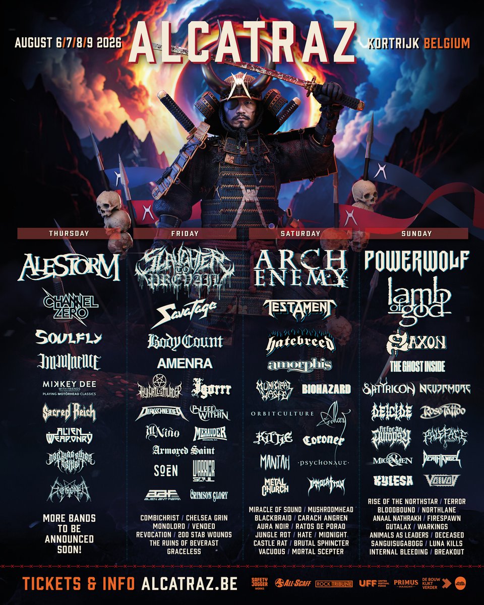 🇧🇪 The Mighty Saxon are pleased to announce they will be at @alcatrazmusic Open Air in 2026! Bring it on! 🤘🏻⚔️ 🔥⚡
Tickets &amp; info: alcatraz.be
#themightysaxon #alcatrazfest #britishheavymetal #livegigs #alcatrazopenair