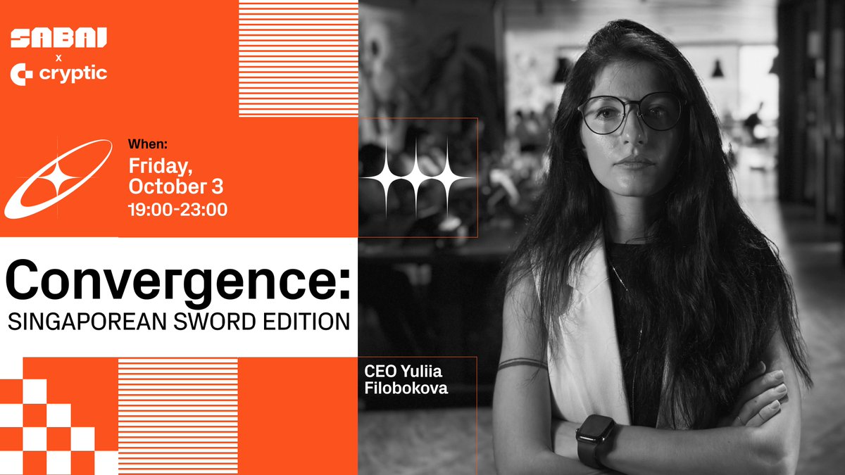 🎙 Sabai Protocol will be present at a side event after  <a href="/token2049/">TOKEN2049</a> , organized by <a href="/Cryptic_Web3/">Cryptic</a> 

Our CEO Yuliia Filobokova will participate in the panel – “The Link Between L1 Blockchains and RWA Tokenization”.

📌 When: Today, 19:00-23:00 SGT (Singapore Time)
🎟 Register: