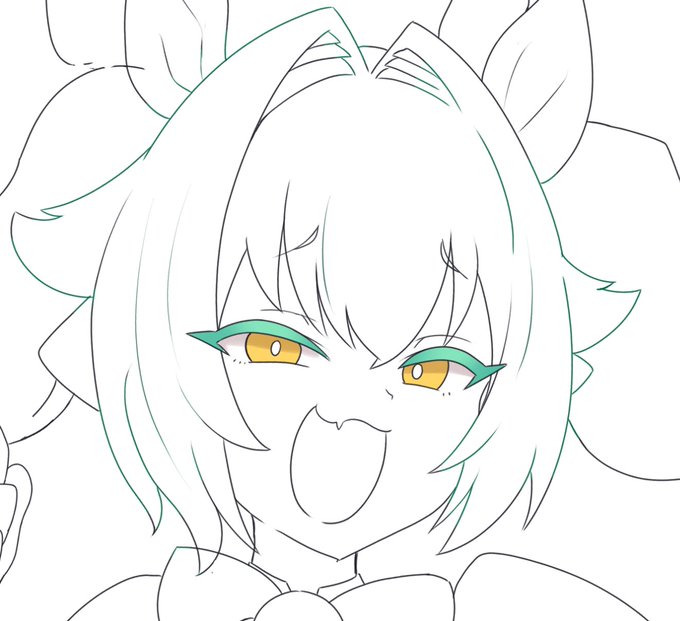 かわいく線画かけた 