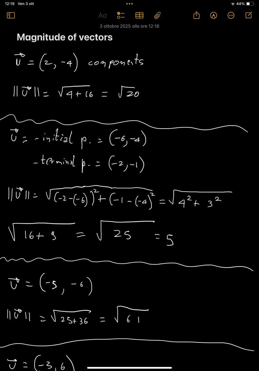 beccari_mattia's tweet image. Calculating the magnitude of vectors given in components form.

#100DaysOfMath