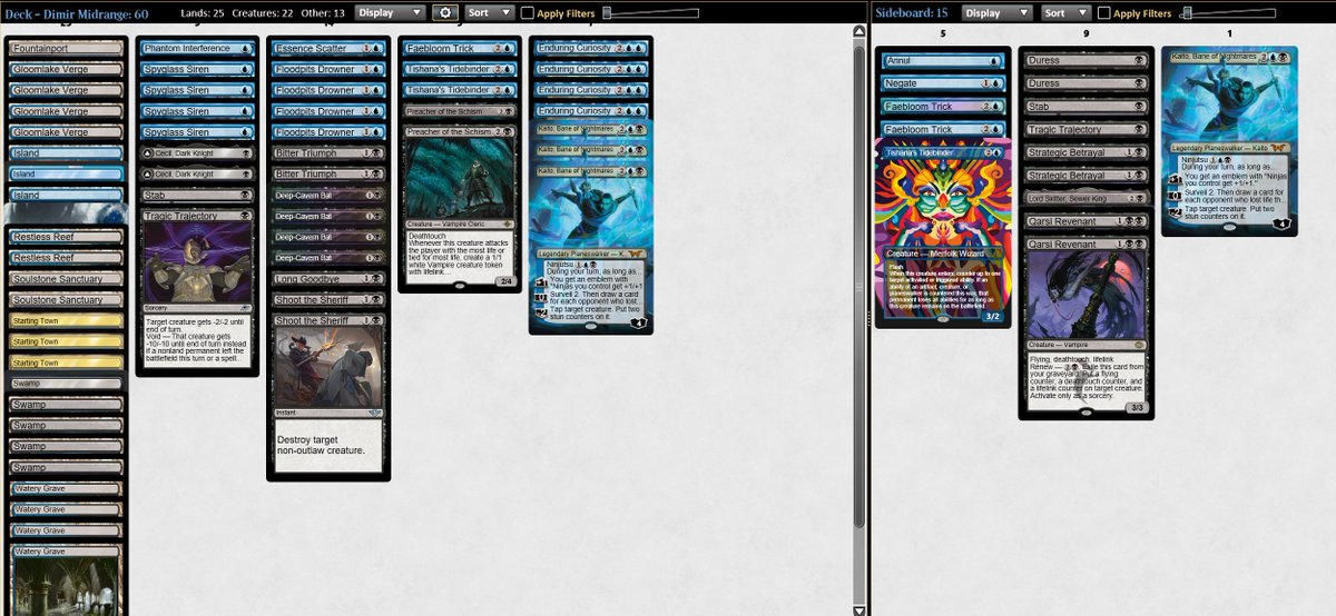 5-0 in Standard League!

After a run of 4-1s/3-2s with red decks, I switched to Dimir and it clicked.

Kaito twice found the perfect answer, proof every clean run has some luck.

Thanks <a href="/AlphaStrikeTM/">Alpha Strike Team - MTG</a> for the sharp ideas and meta reads!