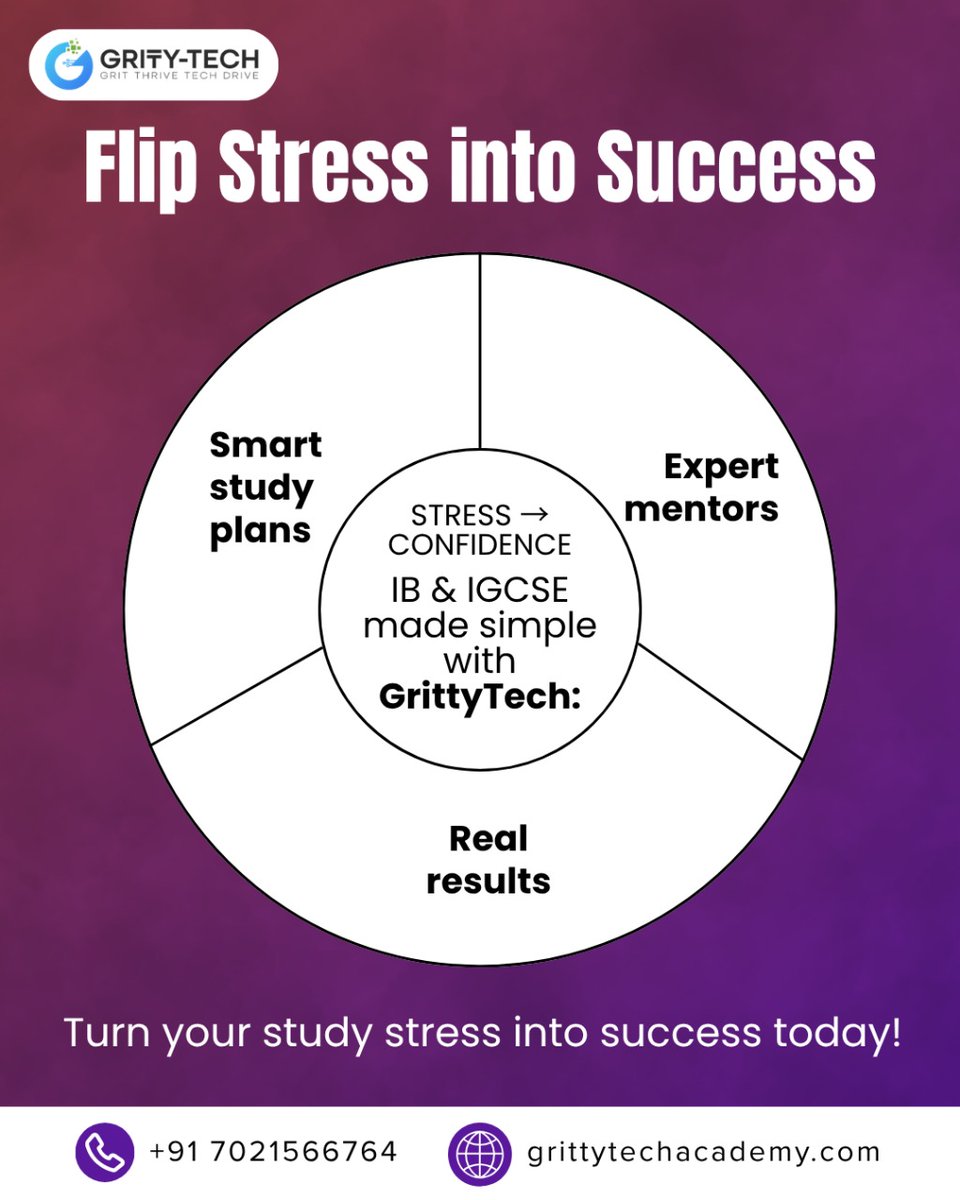 Gritty_tech's tweet image. Stressing over IB &amp;amp; IGCSE?
Flip the script ➡ Stress → Success.
With GrittyTech, exams feel lighter, smarter, and achievable. 

#IBPreparation #IGCSEPrep #StudySmart #ExamSuccess #StudentLife #StressFreeStudies #FlipStressIntoSuccess #SmartLearning #StudyMotivation