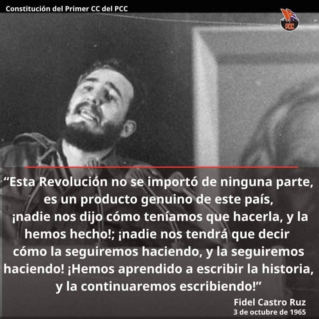 Con la gloria, con la historia, con el pueblo!!!
60 años de la Constitución del Primer Comité Central del Partido Comunista de Cuba.
#Cuba