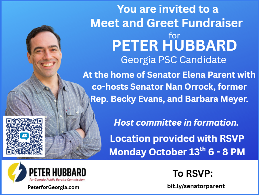 BeckyEvansGA's tweet photo. Join me  to support Peter Hubbard for lower power bills?  ☀️ - https://t.co/mqlOtbU2B8 https://t.co/dnyKnZi7cE