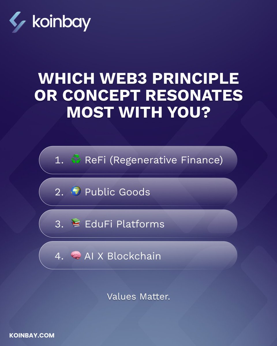 koinbayofficial's tweet image. Beyond the tech—what principle or concept speaks to your beliefs? 

 #CryptoWithPurpose #BlockchainVision