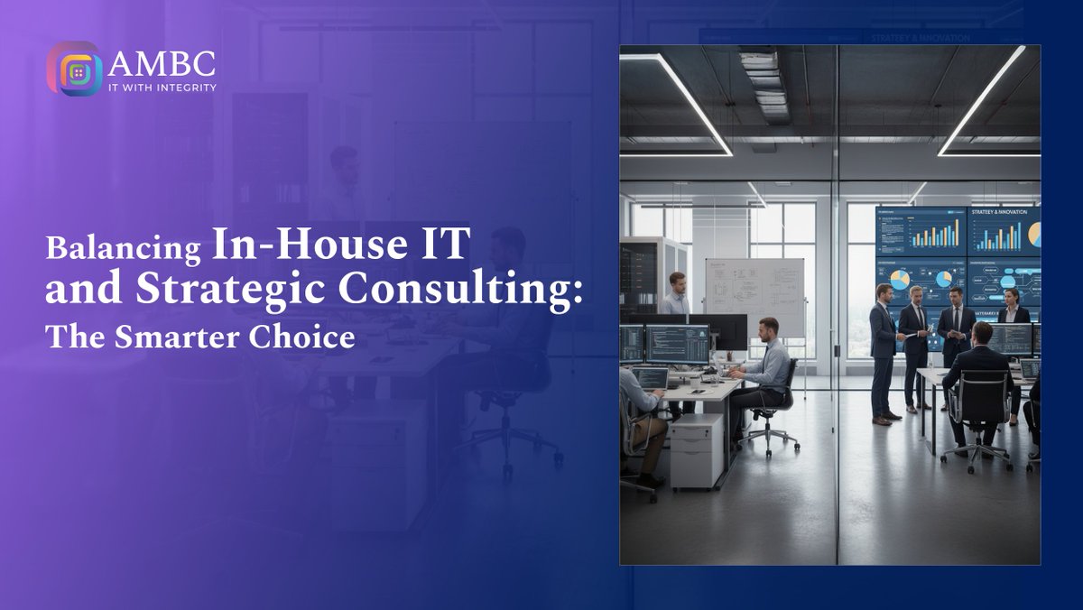 AMBCINC's tweet photo. Your Team + Expert Support = Stronger IT๐ช
IT strategic consulting is here not to replace but to empower and complement your in-house IT.
Read more ๐ https://t.co/WnMgpNGvm2
#TrustedITConsulting #HybridIT #InHouseIT #Ambcblog https://t.co/GOWNfcdBQ5