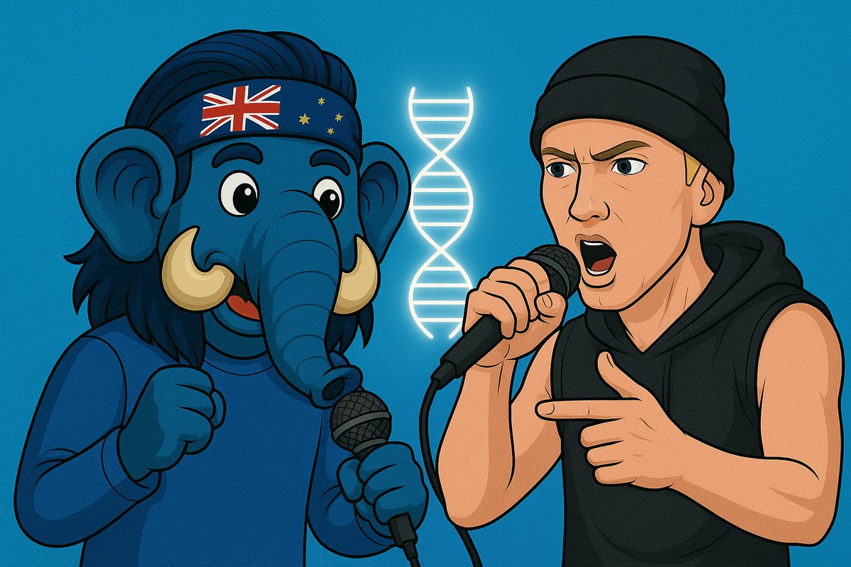 Halo_Nfter's tweet image. His palms are sweaty, DNA strands heavy” 🎤🦣🧬 #Manni #Colossal #CRISPRRap