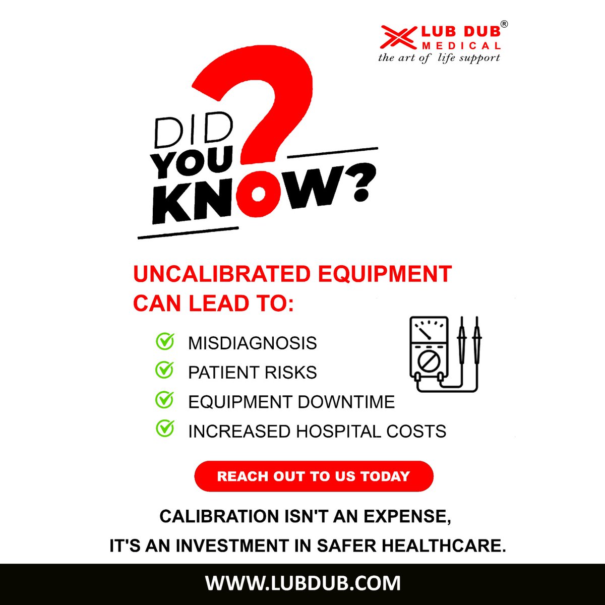 Lub_Dub_Biomed's tweet image. 💡 Did You Know?
Uncalibrated medical equipment doesn’t just affect machines—it affects lives.

#CalibrationMatters #HospitalSafety #NABLCalibration #LubDubMedical #BiomedicalEquipment #HealthcareQuality #PatientSafetyFirst #TrustedCalibration