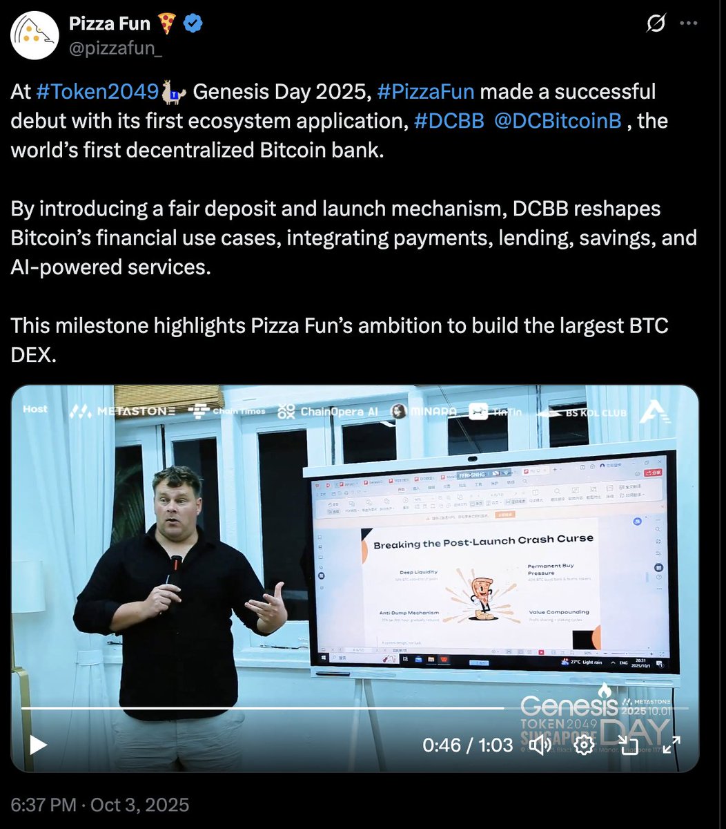ispizzadaily's tweet photo. 认真的投研了这一次 #PizzaFun founder Andy的关于建成BTC最大Dex的Intro
LP-based fair launch 或者说 LP Fair Launch 可能会是新一代的发射机制,将会被未来各大平台所复制
其特点是,底部类Pump Fun的Bonding Curve,发出来的币有短期炒作效应,但是PizzaFun的防Rug机制使得中长期建设成为必然性,而不是纸上谈兵或者投机性的可选项