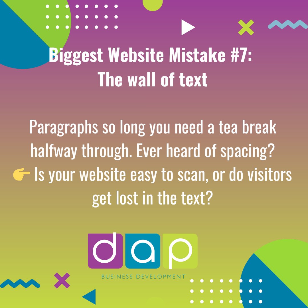 developpromote's tweet image. developandpromote.co.uk
#WebsiteMistakes #DevelopAndPromote #paragraphs