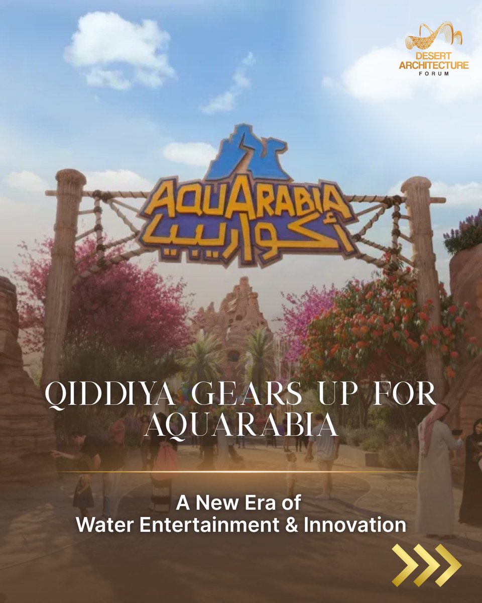 DesArchForum's tweet image. Saudi Arabia unveils Aquarabia in Qiddiya City. Inspired by desert springs &amp;amp; oasis design, it features 22 rides, 4 world records, a surf pool &amp;amp; 90% water recycling. A masterclass in desert architecture &amp;amp; sustainable innovation. #Aquarabia #DesertArchitecture