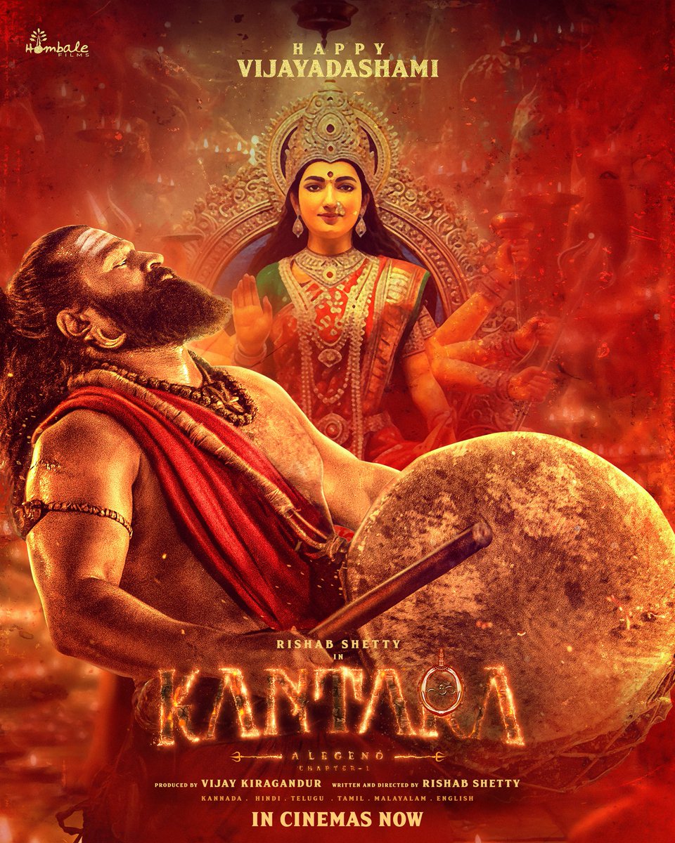 YashwanthPrime's tweet photo. 🐯Just watched Kantara Chapter 1—the best film of 2025! Rishab Shetty’s superb acting &amp; stunning VFX make it a must-watch. The devotional scenes feel so real, rooted in a true,  best spiritual ✨story . Best dialogues &amp; spiritual vibes! 5/5 rating!  #KantaraChapter1||KYK™ || https://t.co/h0FM8CVycq
