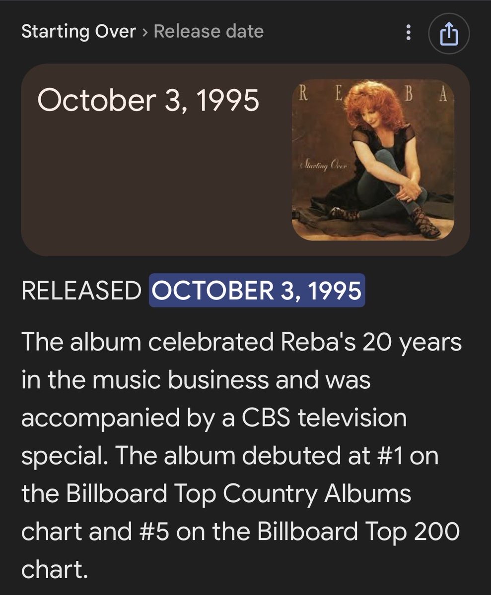 fancy_reba_tots's tweet image. It was destiny…they had to release the track at midnight. If they do it right, they will announce the vinyl presale today…
#Reba
#StartingOver