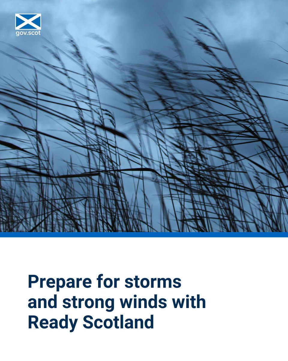 Strong winds and rain are forecast, make sure you keep your home protected. 

Secure loose objects such as ladders, garden furniture or anything that could be blown into windows and cause danger. 

Find out more at ready.scot/respond/severe…