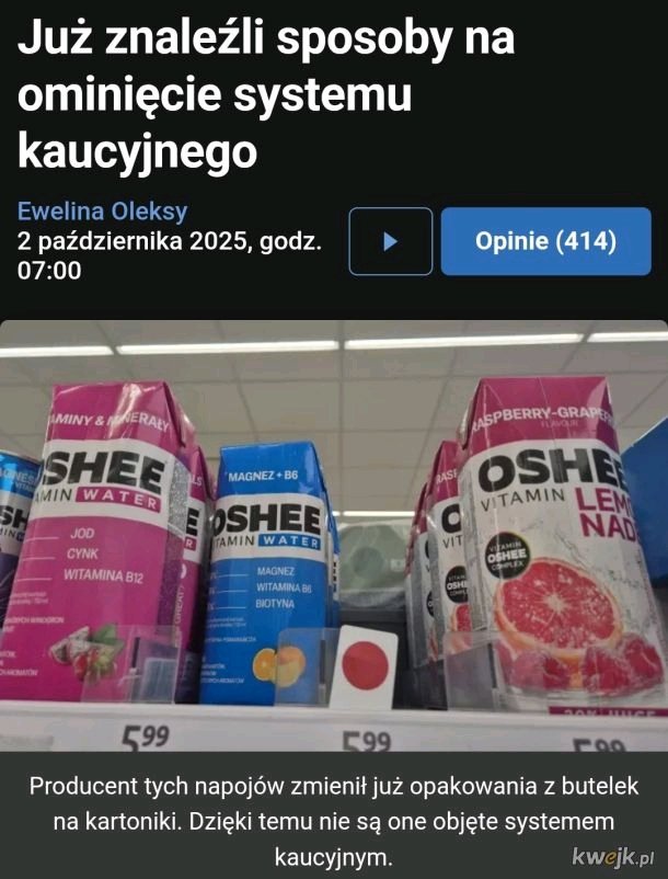LadyInB43912586's tweet photo. No i git.😁
#polityka #kaucja #Oshee #kartonik #systemkaucyjny #zeroplastiku @MKiS_GOV_PL https://t.co/64Vjnpp06M