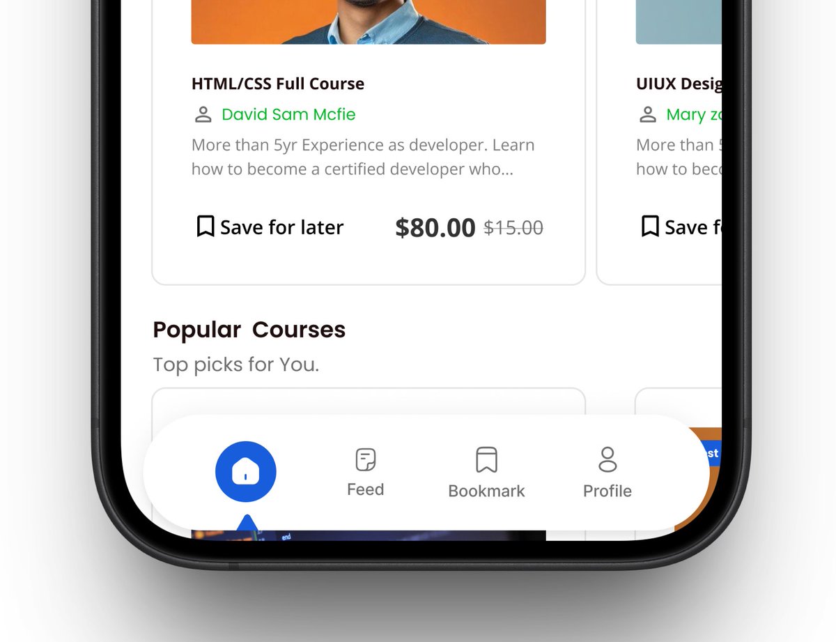 Amybeke00's tweet image. UI exploration for an E-learning App ✨

#elearning #mobileapp #uiux