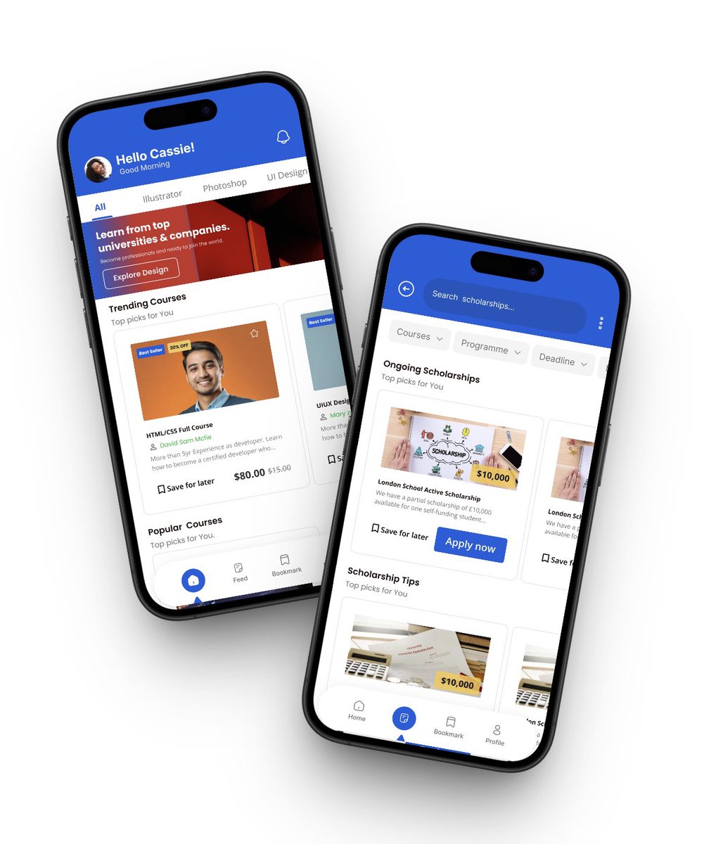 Amybeke00's tweet image. UI exploration for an E-learning App ✨

#elearning #mobileapp #uiux