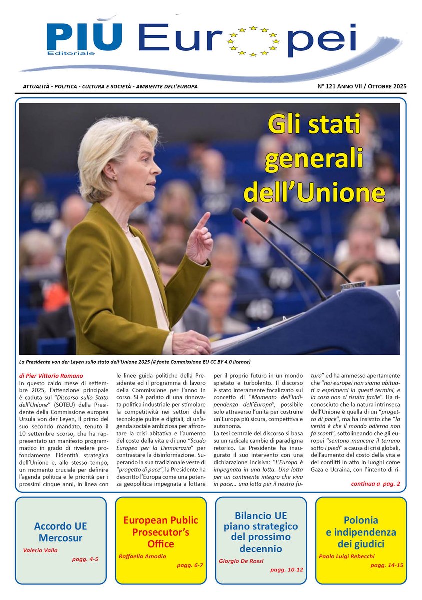 ‘PIU’Europei’ n.121 /Ottobre 2025   piueuropei.eu/wp-content/upl…