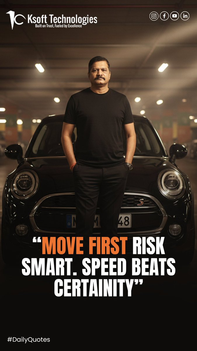 Krishna28532144's tweet image. In business, hesitation is the real risk. 
Move first, think smart, and let speed be your advantage. Because certainty rarely comes—momentum always wins. #MoveFast #BusinessGrowth #EntrepreneurMindset #SpeedMatters #RiskSmart #LeadershipQuotes #DailyQuotes #BoldMoves