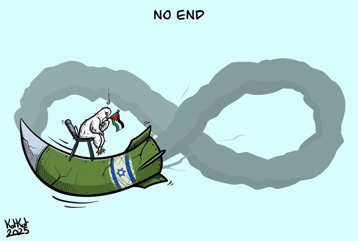 CKotkot's tweet photo. No End..

لا نهاية..

#Gaza #peace #GenocideinGaza #war #israel #cartoon 

Cartoon by @CKotkot https://t.co/RyqtNhzURJ