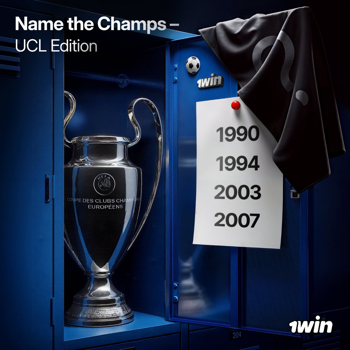 Can you guess the Champions League winner? 🏆

The rules are simple:

Follow <a href="/1winPro/">1win</a>
Like and repost this post
Comment your answer and your 1win ID

We'll randomly pick 5 winners to receive $10 each!

🔗mssg.me/1win.pro | #1win | #UCL | #Quiz
