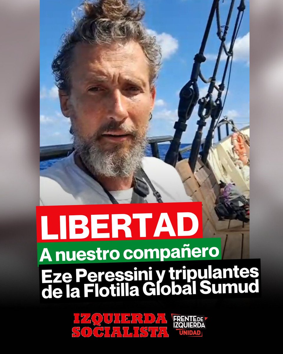 42 barcos secuestrados por Israel. Nazismo explícito. La batalla política la ganó la flotilla @Globalsumudf
Libertad a todxs lxs presxs 
Libertad a Peressini <a href="/IzqSocialista/">Izquierda Socialista</a> <a href="/UitCi/">UIT-CI</a>