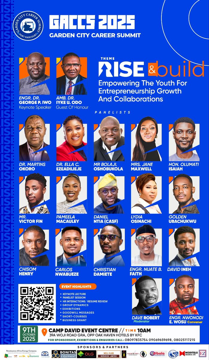 GoldenUbachukwu's tweet photo. I’m honored to be speaking at the Garden City Career Summit (#GACCS) Happening on October 9th, in Port Harcourt.

This summit promises to be an inspiring and impactful experience. I look forward to connecting, sharing, and learning together. 
See you there!

#BuildGoldenGroup https://t.co/DaSKZdK3u3