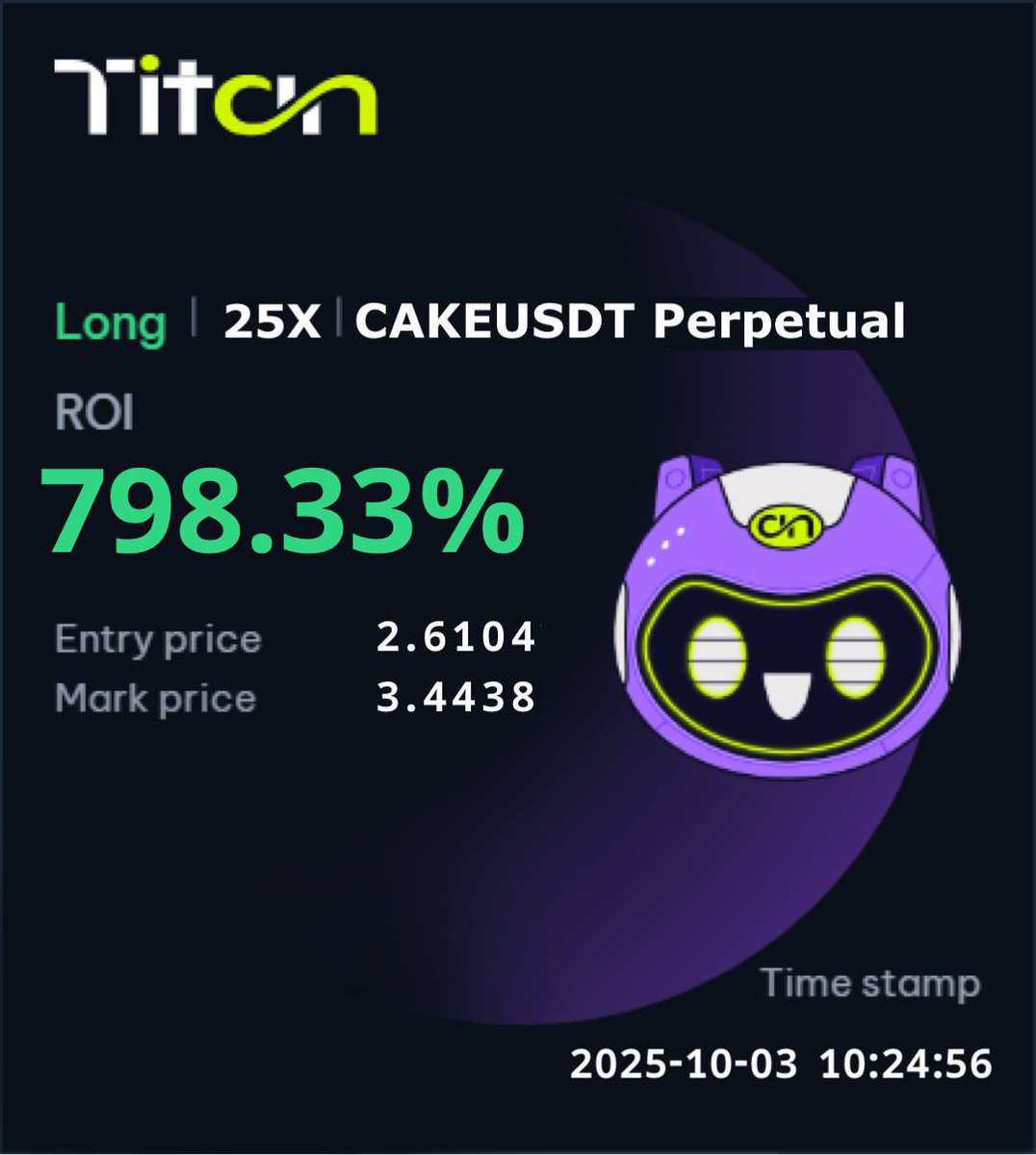 copycharlottes's tweet image. FOR MORE FULL TRADE SETUPS HERE⤵️ t.me/+YoZU6UoYqvI0N…
Binance Futures, BingX Futures,Mexc Futures, ByBit USDT, KuCoin Futures, OKX Futures
#CAKE/USDT All take-profit targets achieved
Profit:1,678.9282% 📈