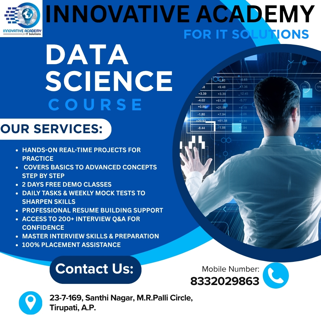 ia4solution's tweet image. Innovative Academy for IT Solutions!

#DataScience #MachineLearning #AI #ArtificialIntelligence #BigData #Python #DataAnalytics #Statistics #DeepLearning #CodingLife #ITTraining #CareerGrowth #JobReady #TechSkills #FutureOfWork #Tirupati #AndhraPradesh #ITCourses