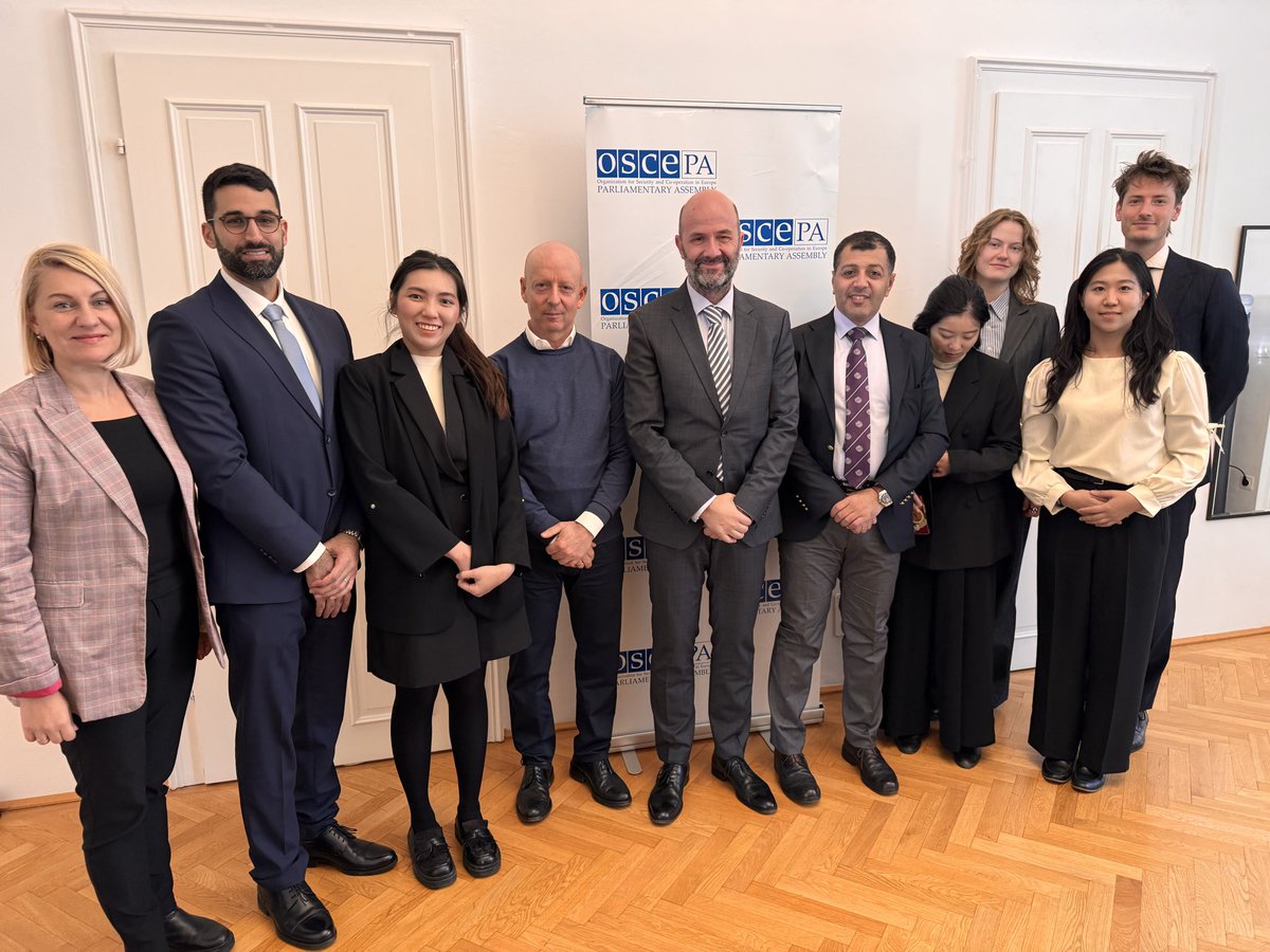 MPanceski's tweet image. As part of the 2025 Study Visit Program, 6 #OSCE Asian and Mediterranean Partners for Co-operation visited #OSCEPA Vienna Office today for a briefing about the mandate, structure and activities of the #OSCEPA across all three dimensions of security.