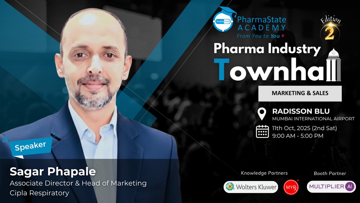 🔔𝗦𝗽𝗲𝗮𝗸𝗲𝗿 𝗔𝗻𝗻𝗼𝘂𝗻𝗰𝗲𝗺𝗲𝗻𝘁! 
🎙️𝗦𝗮𝗴𝗮𝗿 𝗣𝗵𝗮𝗽𝗮𝗹𝗲 - 𝘼𝙨𝙨𝙤𝙘𝙞𝙖𝙩𝙚 𝘿𝙞𝙧𝙚𝙘𝙩𝙤𝙧 &amp; 𝙃𝙚𝙖𝙙 𝙤𝙛 𝙈𝙖𝙧𝙠𝙚𝙩𝙞𝙣𝙜, 𝘾𝙞𝙥𝙡𝙖

🔖𝗥𝗲𝗴𝗶𝘀𝘁𝗲𝗿 𝗻𝗼𝘄 𝘄𝗶𝘁𝗵 𝐭𝐡𝐞 𝐄𝐚𝐫𝐥𝐲 𝐁𝐢𝐫𝐝 𝐎𝐟𝐟𝐞𝐫:
🔗 events.pharmastate.academy/pharma-industr…