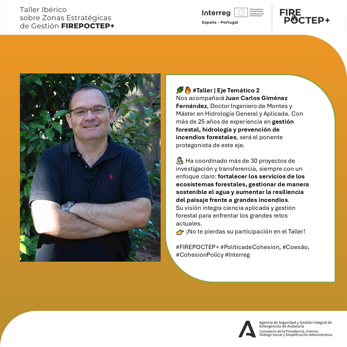 firepoctep's tweet photo. 🌿 Taller Ibérico sobre ZEG

En el Eje 2 participará Juan Carlos Giménez Fernández, Dr. Ingeniero de Montes y experto en gestión forestal, hidrología y prevención de incendios, con +25 años de experiencia.

🗓 22–24 oct 2025 | 📍 Córdoba
🎥 En vivo 👉 https://t.co/JTT9hDXKoZ https://t.co/Y8tWnGhnxs