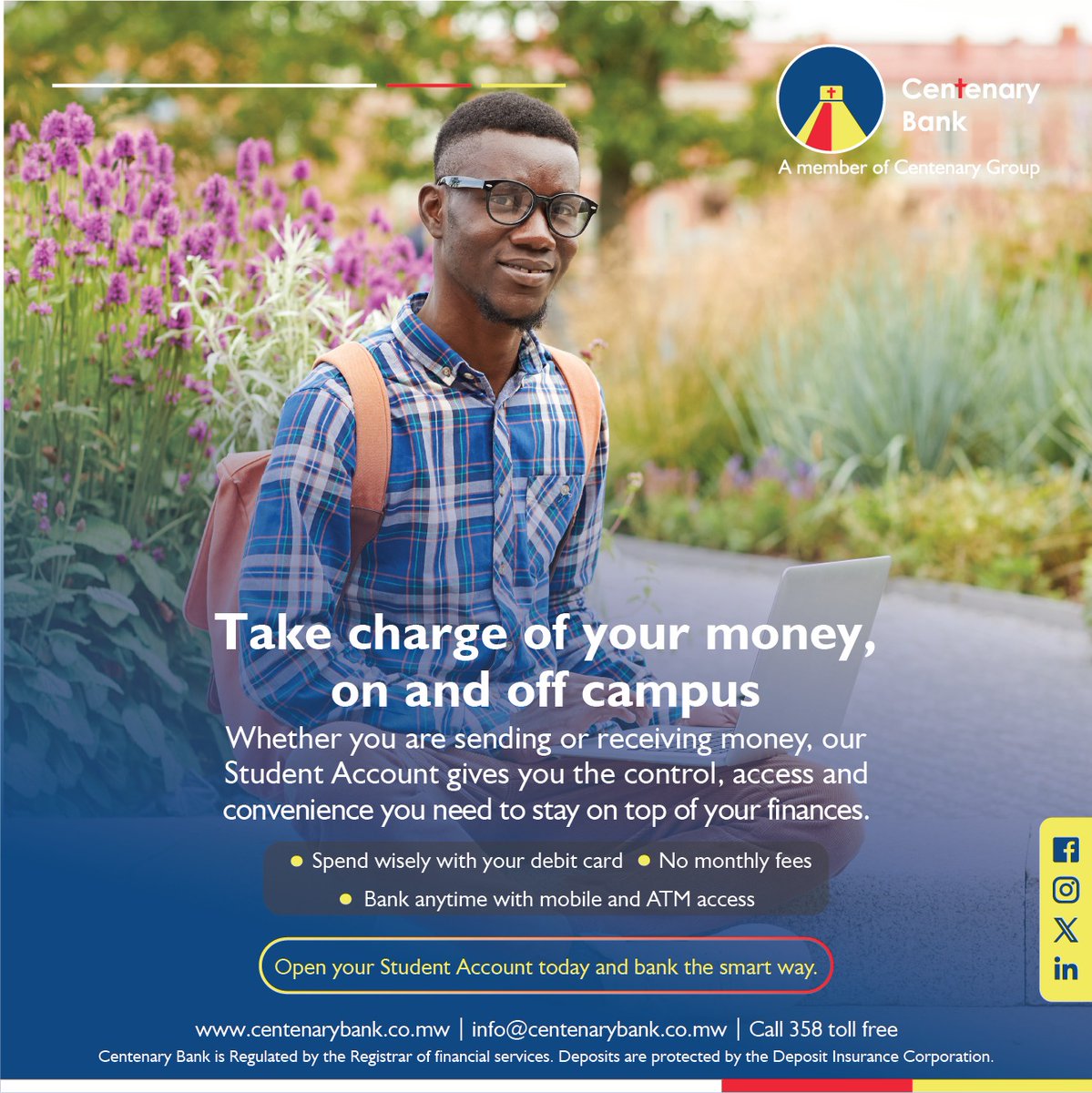 Take charge of your money, on and off campus!
Whether you are sending or receiving money, our Student Account gives you control, access and convenience you need to stay on top of your finances.
