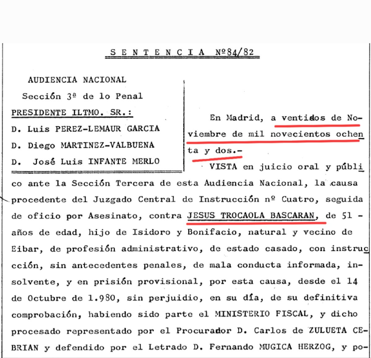 ConsuorF's tweet image. 3. ¡Están #impunes! A pesar de que se condenó a Jesús Trocaola Bascaran como encubridor a 6 años, escondió a los asesinos en su casa después de cometer el triple asesinato.

¿Nunca dijo quiénes fueron y encima le indultaron en 1986?
¿A esto lo llamáis justicia?
@PoderJudicialEs