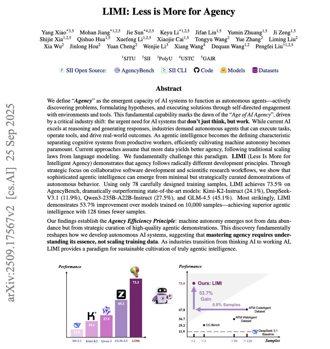 This research paper just shattered everything we thought we knew about AI scaling.

While OpenAI and Google are spending billions on compute, a small research team just achieved breakthrough results with 78 samples.

The implications are absolutely insane.

Here's the breakdown: