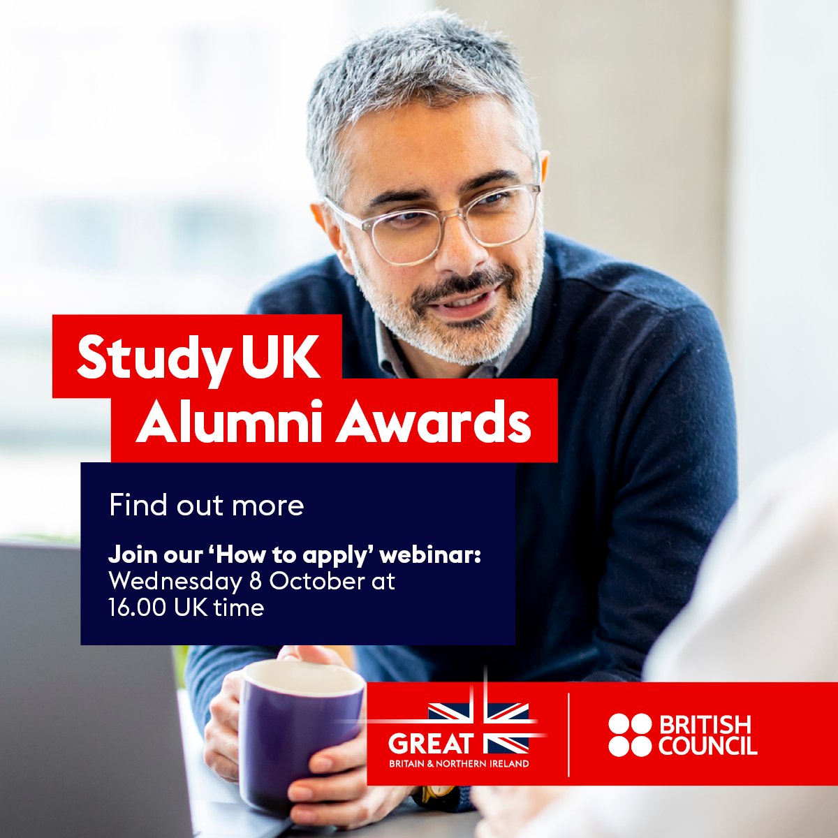Thinking of applying for a Study UK Alumni Award but not sure where to start? 🤔 

Join our next webinar on Wednesday 8 October at 18.00 Turkish time for live tips on how to apply from our global team! 🌍💻

Register here 👉 ow.ly/XhZz50X652K

#StudyUKAlumniAwards