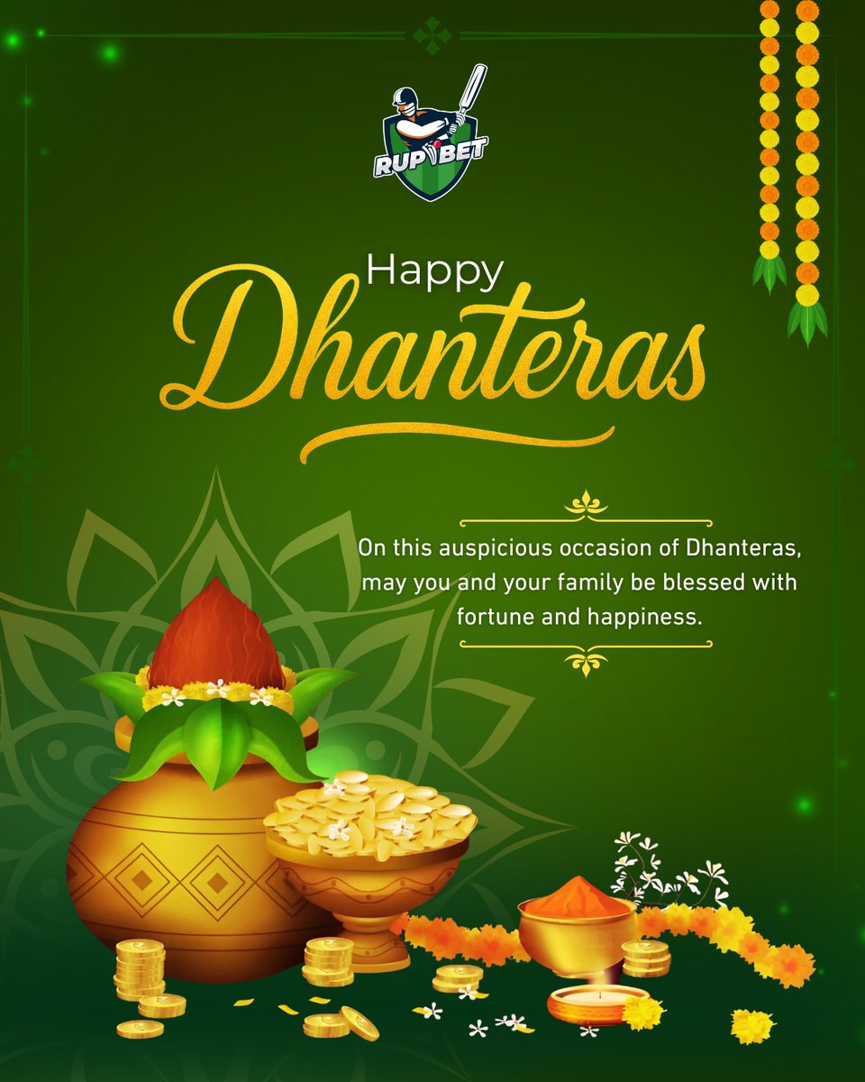 rupiibet's tweet photo. 💰✨ On this auspicious day of Dhanteras, may your life be filled with fortune, joy, and prosperity. 🌸🪔
Celebrate the festival of wealth with Rupibet.

#HappyDhanteras #Rupibet #FestivalOfProsperity #WealthAndHappiness #FestiveVibes https://t.co/f8rMMPTvD0