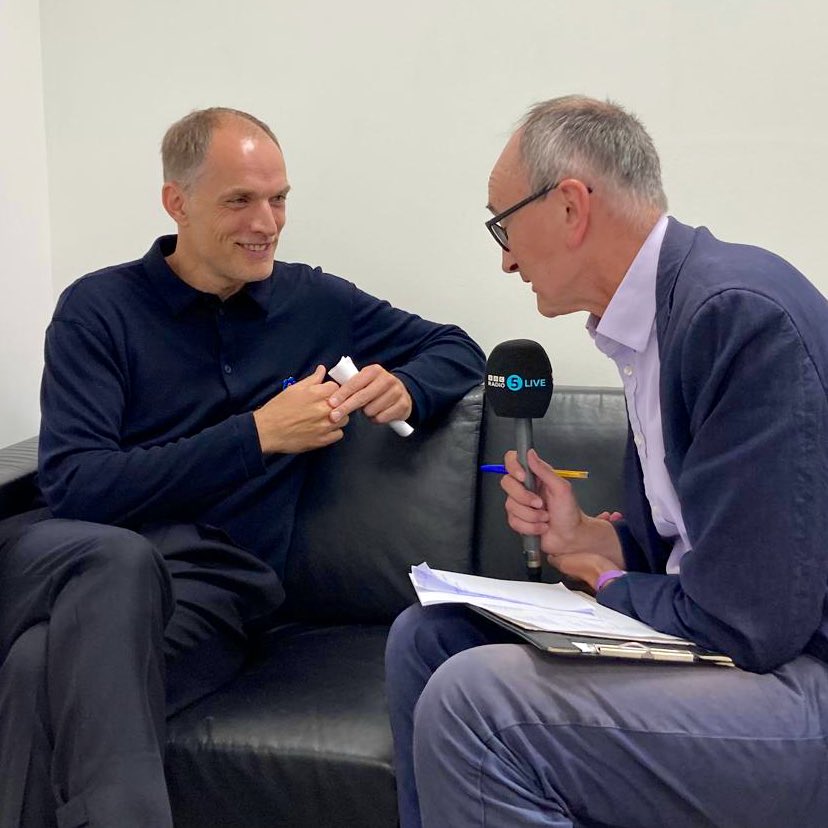 Gary Flintoff (@garyflintoff) on Twitter photo You can hear from the <a href="/England/">England</a> head coach Thomas Tuchel with <a href="/bbcjohnmurray/">John Murray</a> on <a href="/bbc5live/">BBC Radio 5 Live</a> soon... 🎤
<a href="/5liveSport/">BBC 5 Live Sport</a>
#BBCFootball ⚽️ You can hear from the <a href="/England/">England</a> head coach Thomas Tuchel with <a href="/bbcjohnmurray/">John Murray</a> on <a href="/bbc5live/">BBC Radio 5 Live</a> soon... 🎤
<a href="/5liveSport/">BBC 5 Live Sport</a>
#BBCFootball ⚽️