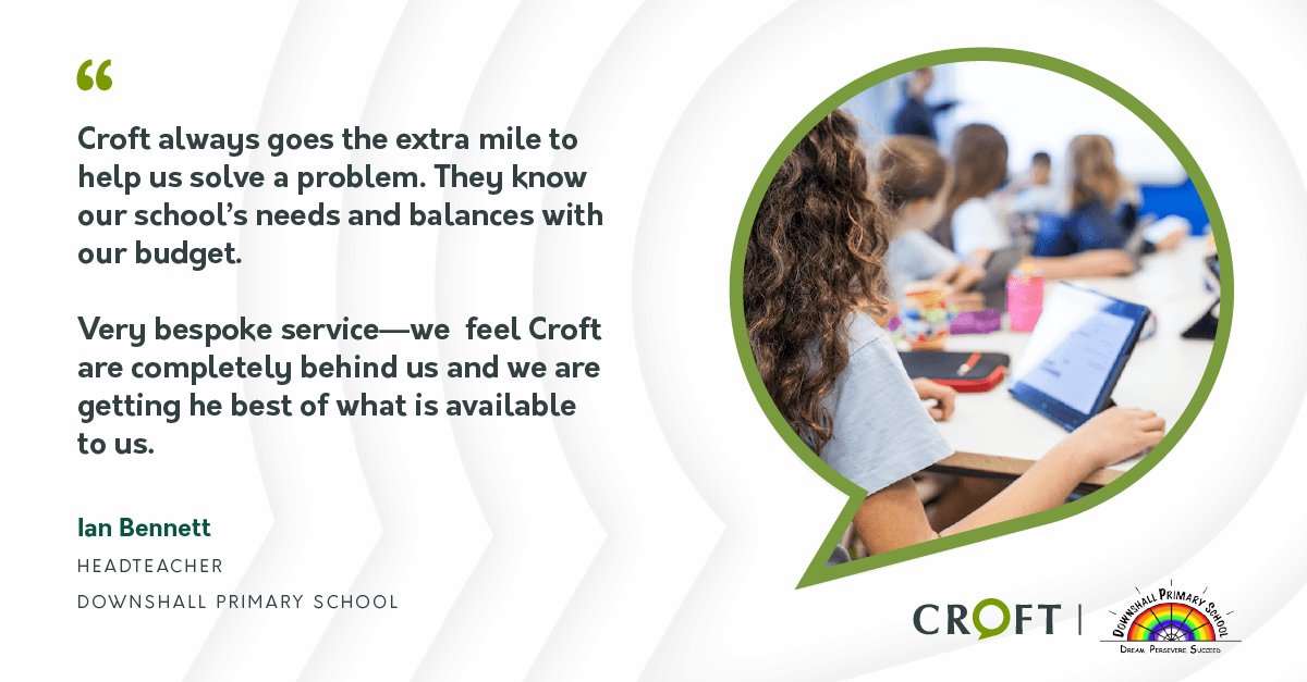 "We feel Croft are completely behind us" - Ian Bennett, Headteacher
The kind of technology partnership every school deserves.
#EducationIT