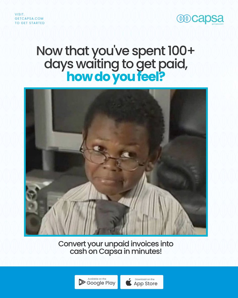 It's not like we're trying to harrass you o. We said let us just ask. 😅

#getcapsa #CapsaForSMEs #NoWahalaWorkingCapital #CashFlowWithoutStress