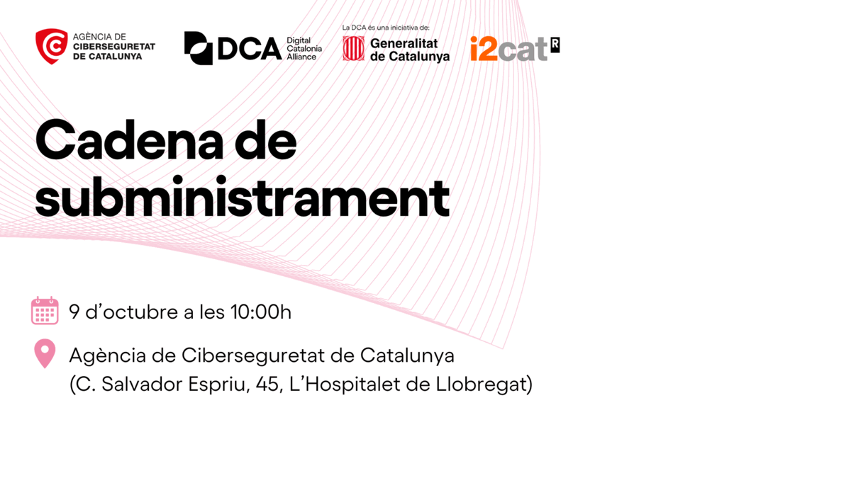 dca_cat's tweet photo. 🔐 La comunitat #DCACiber organitza una sessió exclusiva per a #membresDCA sobre la ciberseguretat en la cadena de subministrament. Participa en una dinàmica col·laborativa per identificar riscos i vulnerabilitats.

Amb el suport de @ciberseguracat.
📲https://t.co/qta3Wak7k9 https://t.co/o4kQnzKGie