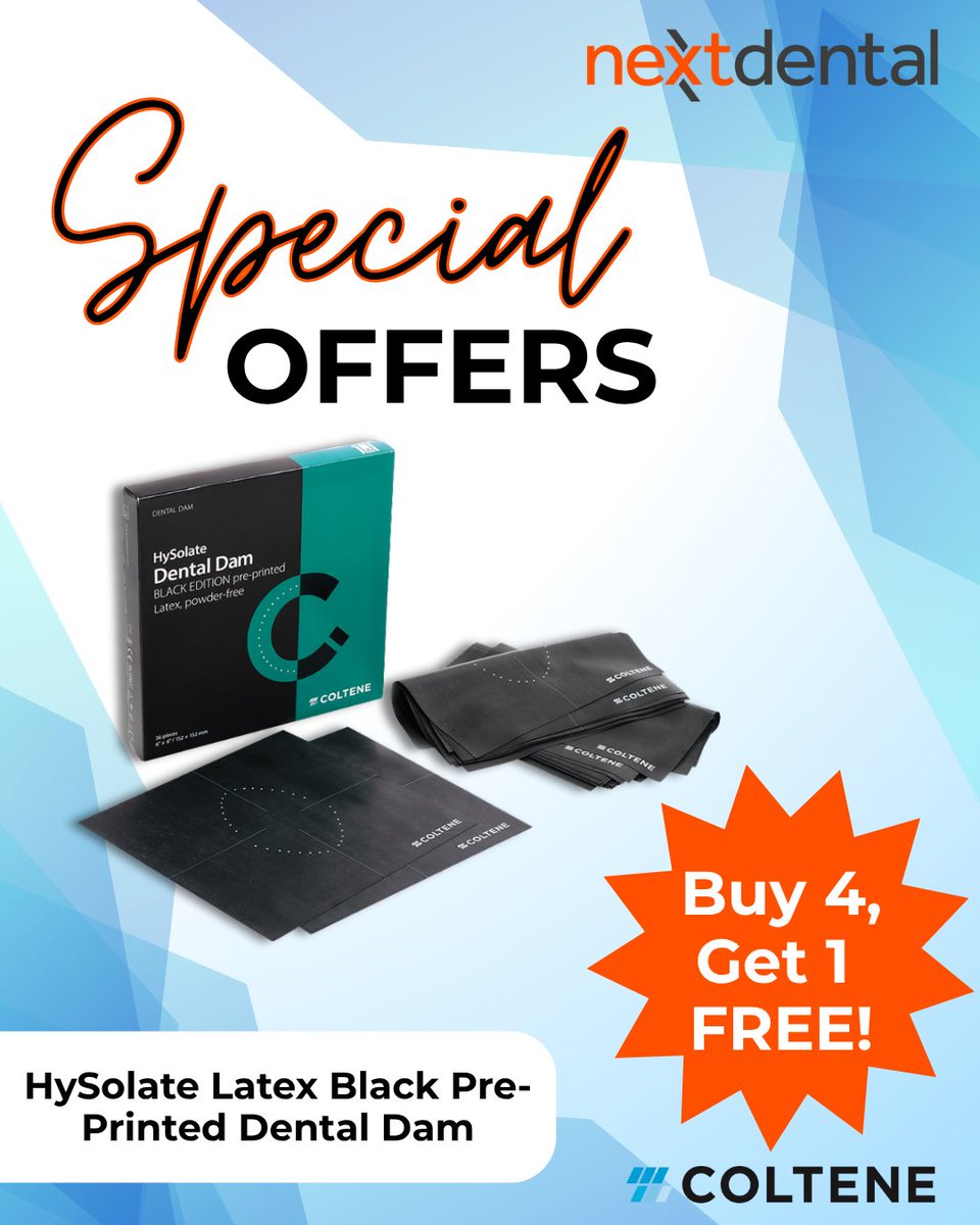 ✨BIG Savings on Coltene at Next Dental!✨

Stock up on essentials with multibuy deals + % off!🦷

Featured: Biosonic UC50DB, One Coat 7, Affinis Putty, HySolate Latex Dam &amp; BRILLIANT Bulk Fill Flow.

👉Shop offers NOW!: nextdental.com/category/speci…

#NextDental #Coltene #DentalDeals